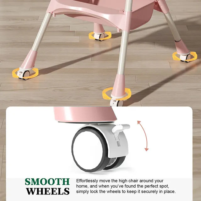 Baybee Multi-Functional Baby High Chair with Cushioned Seat, Removable Tray & Storage Basket For Kids (6 Months+)