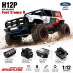 MJX R/C Hyper Go H18P Ford Bronco R 1:12 Scale Super Motor Brushless RC Off-Road Truck | High Performance 4WD Remote Control Rock Crawler Racing Car with Rugged Off-Road Tyres | Ford Bronco R Licensed RC Model