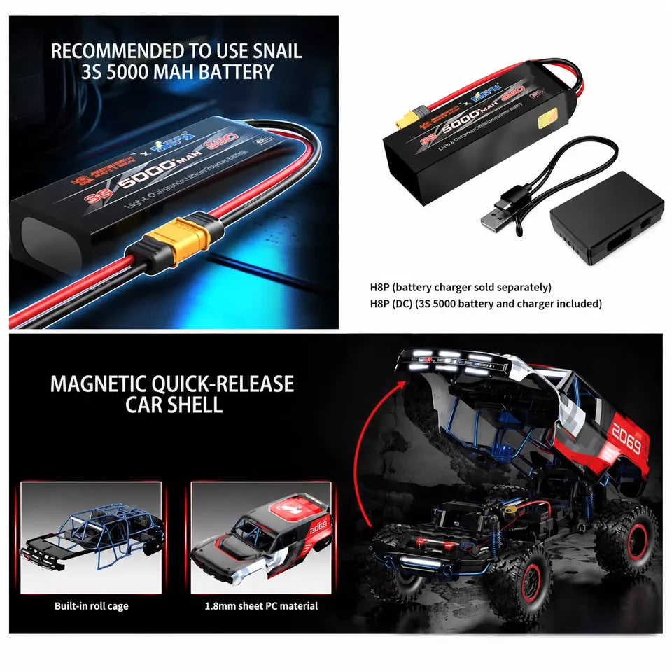 MJX R/C Hyper Go H18P Ford Bronco R 1:12 Scale Super Motor Brushless RC Off-Road Truck | High Performance 4WD Remote Control Rock Crawler Racing Car with Rugged Off-Road Tyres | Ford Bronco R Licensed RC Model