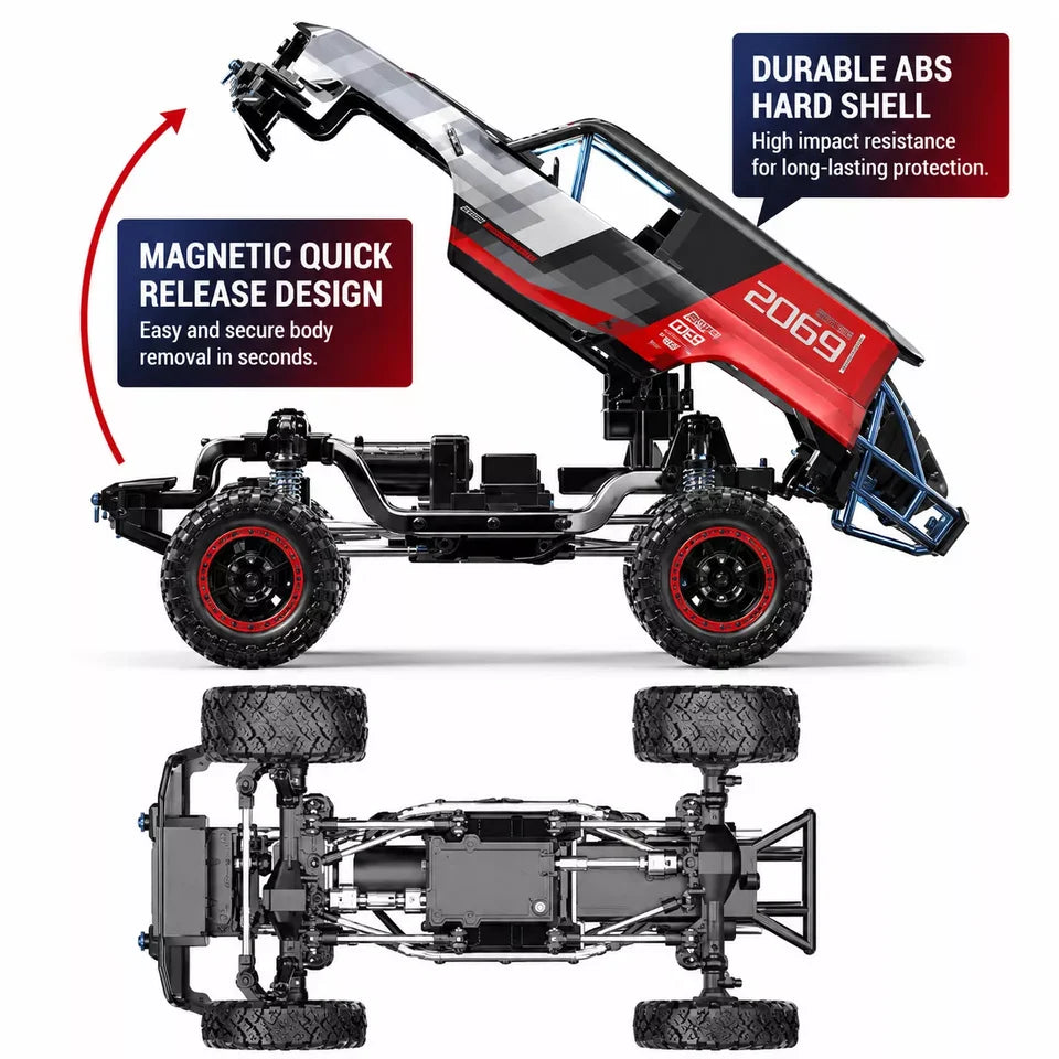 MJX R/C Hyper Go H18P Ford Bronco R 1:12 Scale Super Motor Brushless RC Off-Road Truck | High Performance 4WD Remote Control Rock Crawler Racing Car with Rugged Off-Road Tyres | Ford Bronco R Licensed RC Model