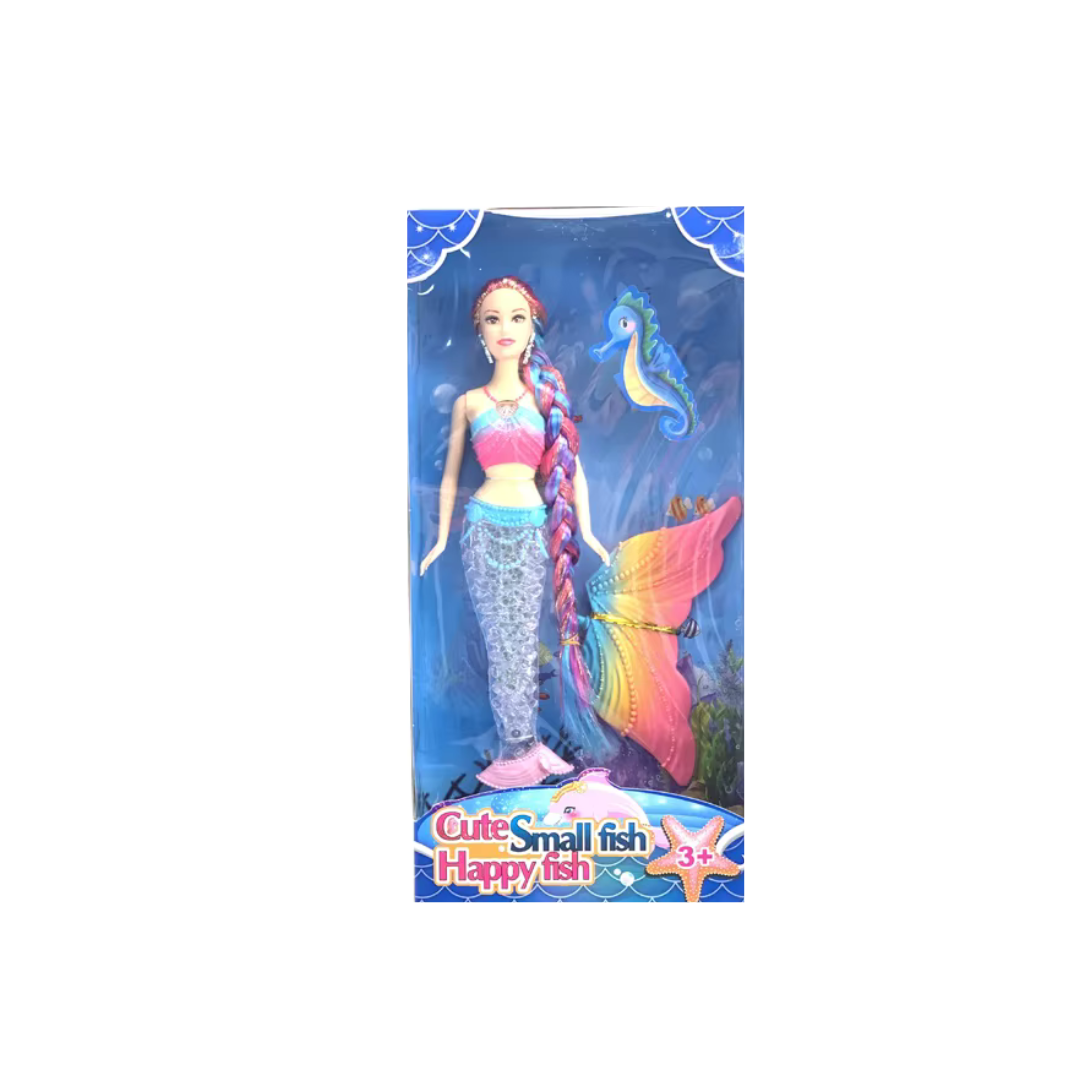 JB Implex Undersea Fantasy Mermaid Fashion Doll with Extra Fin Tail & Seahorse Accessory Playset (3+ Years)