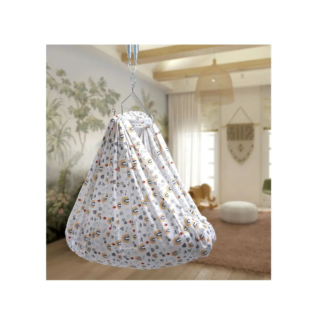 Cradle Factorey Twill Print Medium Cradle Cloth, Printed Cradle Cover, Random Colour as per Availability, Suitable for Babies 0 to 12 Months
