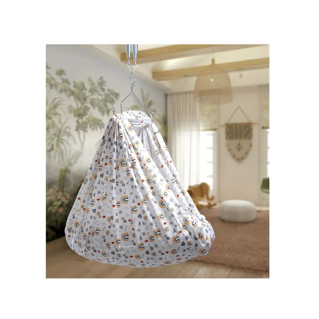 Cradle Factorey Twill Print Medium Cradle Cloth, Printed Cradle Cover, Random Colour as per Availability, Suitable for Babies 0 to 12 Months