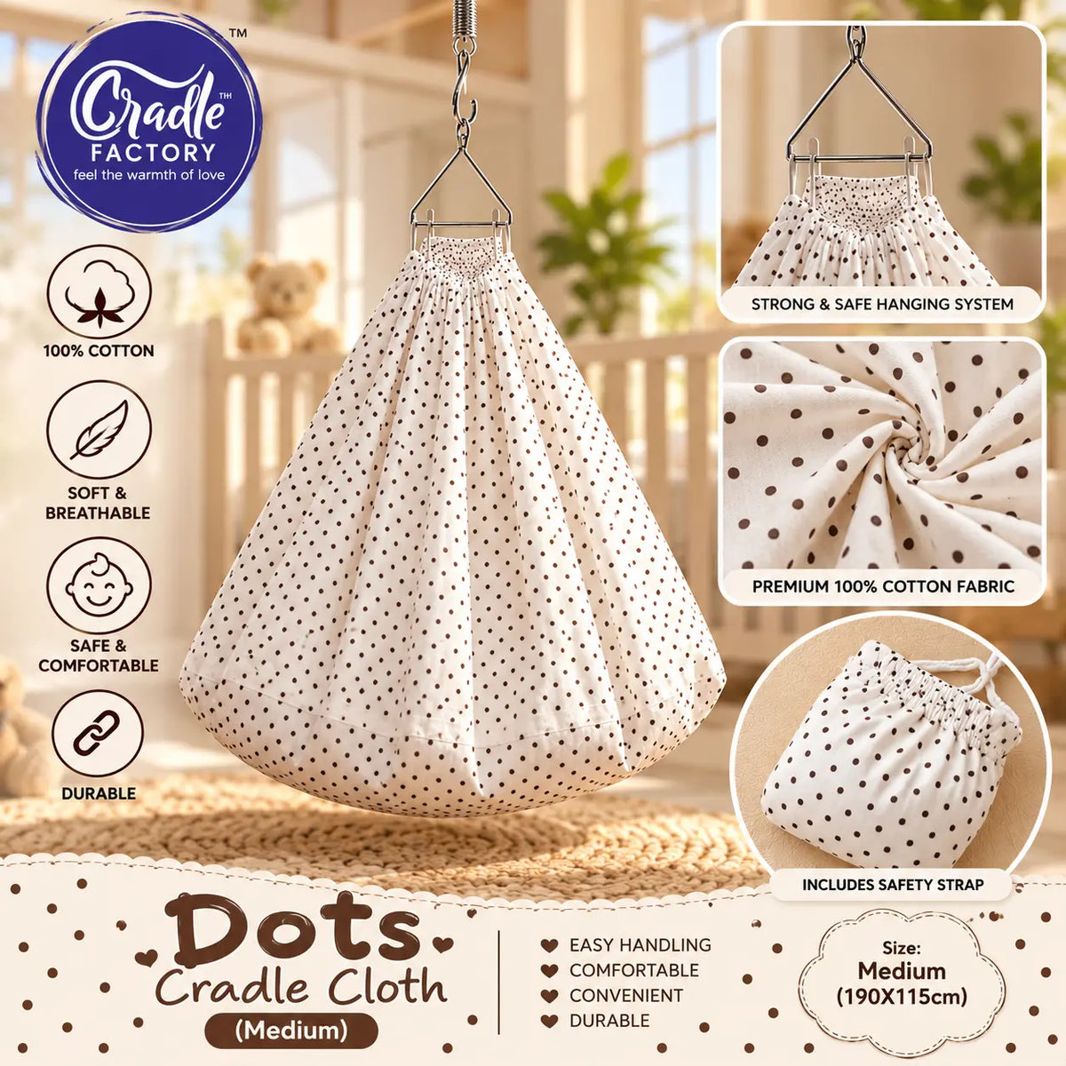 DTM DOTS CRADLE CLOTH MEDIUM