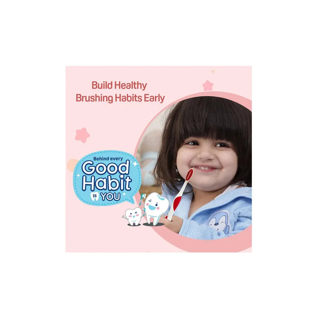 Pigeon Kids Toothbrush with free Tooothpaste, Soft Rounded Bristles Baby & Kids Toothbrush with Easy-Grip Handle, BPA-Free Child-Safe Material, Gentle Oral Care Toothbrush for Toddlers & Growing Kids (2 Years+)