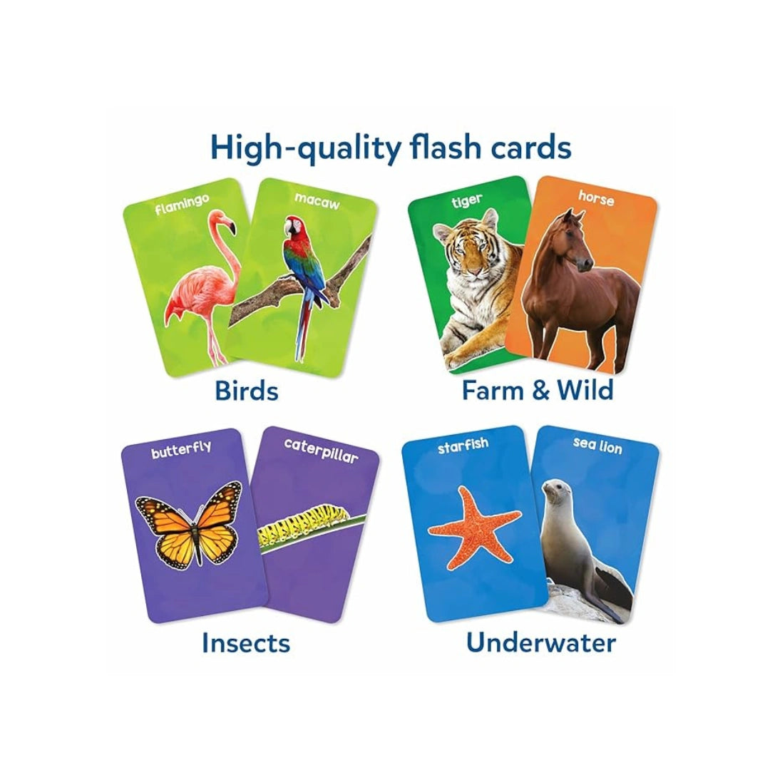 Skillmatics Flash Cards Combo · 100 Cards · Animals, Letters & First 100 Words · Ages 2–4