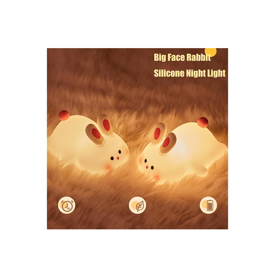 Burani Toys Toys Burani Toys Cute Little Rabbit Night Light Touch Silicone Animal Night Lamp For Kids (3 Years+)