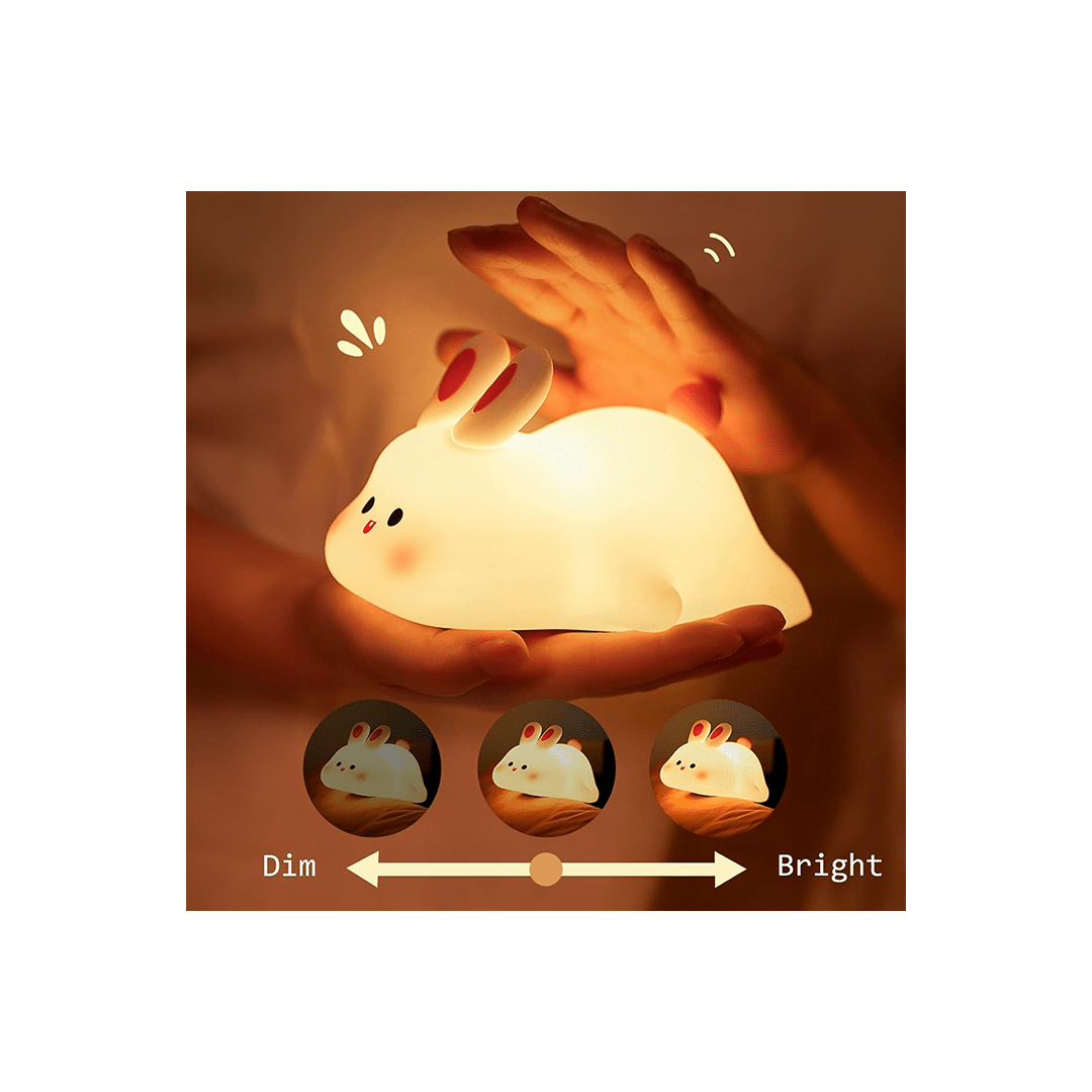 Burani Toys Toys Burani Toys Cute Little Rabbit Night Light Touch Silicone Animal Night Lamp For Kids (3 Years+)