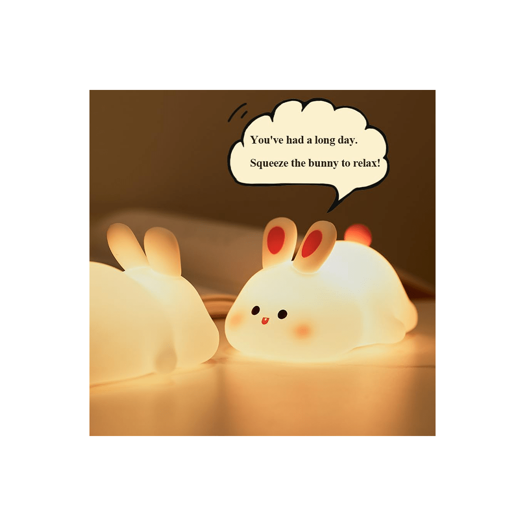 Burani Toys Toys Burani Toys Cute Little Rabbit Night Light Touch Silicone Animal Night Lamp For Kids (3 Years+)