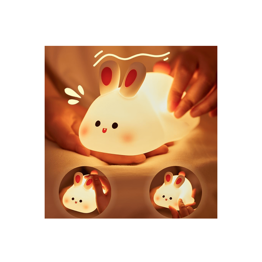 Burani Toys Toys Burani Toys Cute Little Rabbit Night Light Touch Silicone Animal Night Lamp For Kids (3 Years+)