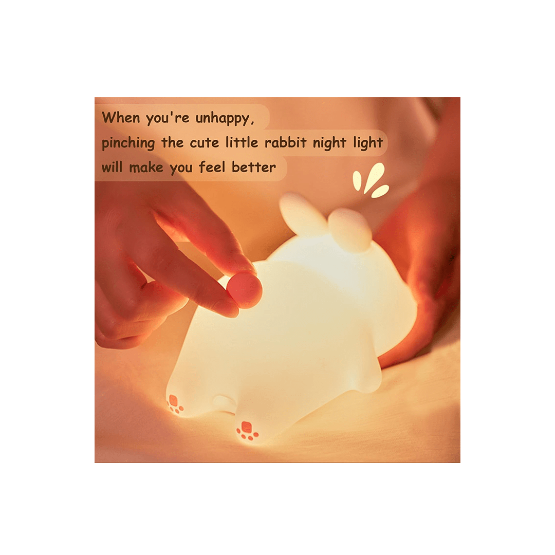 Burani Toys Toys Burani Toys Cute Little Rabbit Night Light Touch Silicone Animal Night Lamp For Kids (3 Years+)