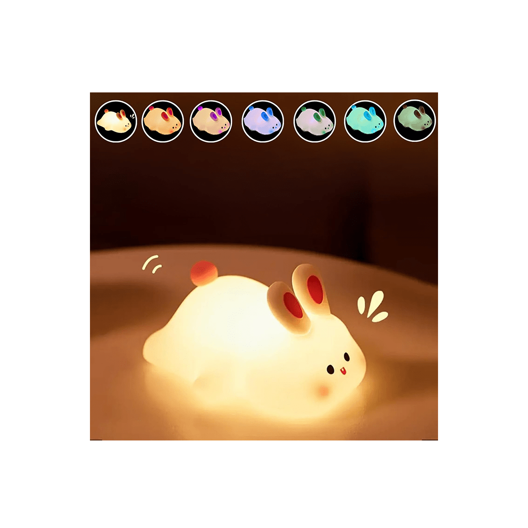 Burani Toys Toys Burani Toys Cute Little Rabbit Night Light Touch Silicone Animal Night Lamp For Kids (3 Years+)