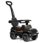 Kids electric ride-on car with steering wheel and backrest, black design