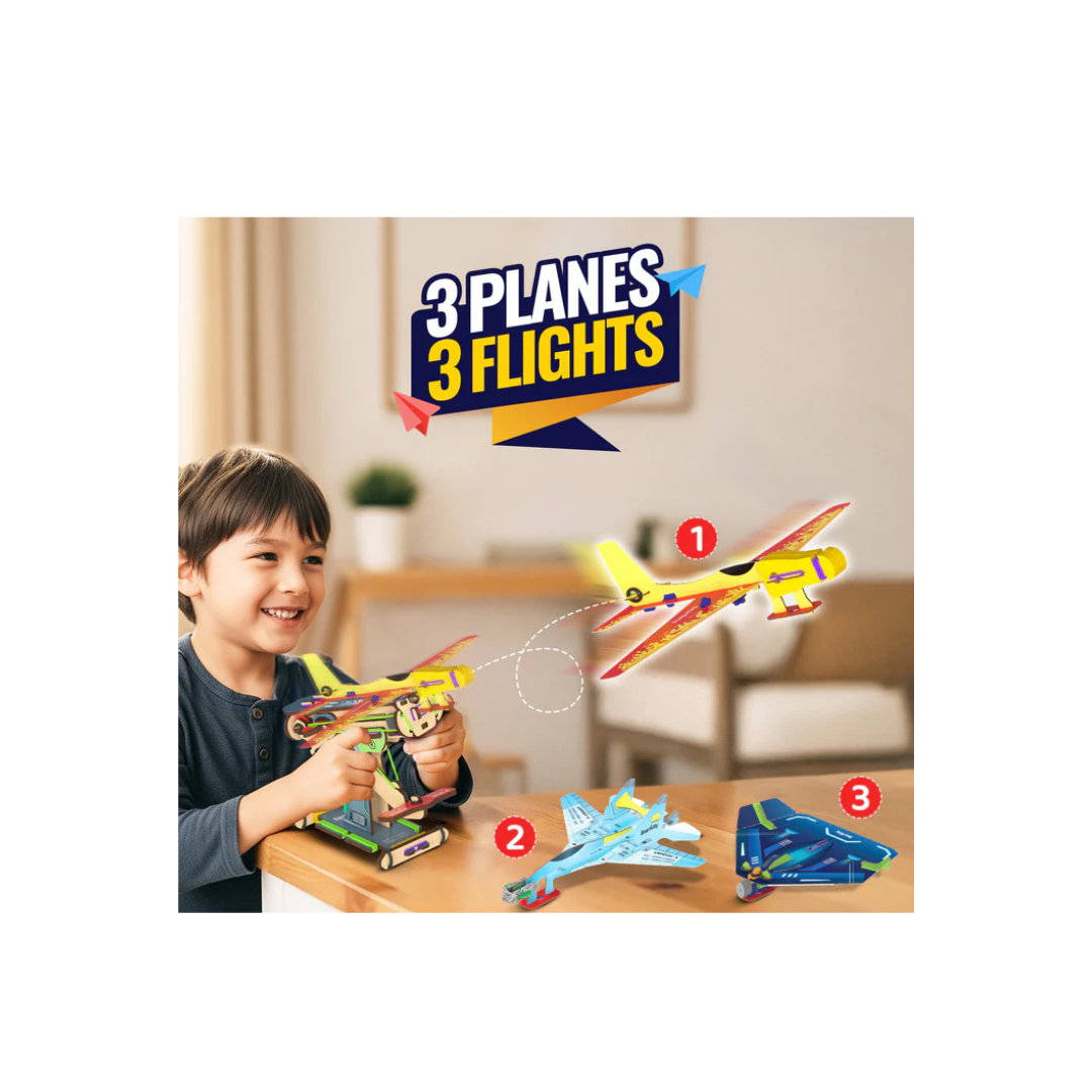 Airplane Launcher STEM Kit – Build & Launch 3 Model Planes