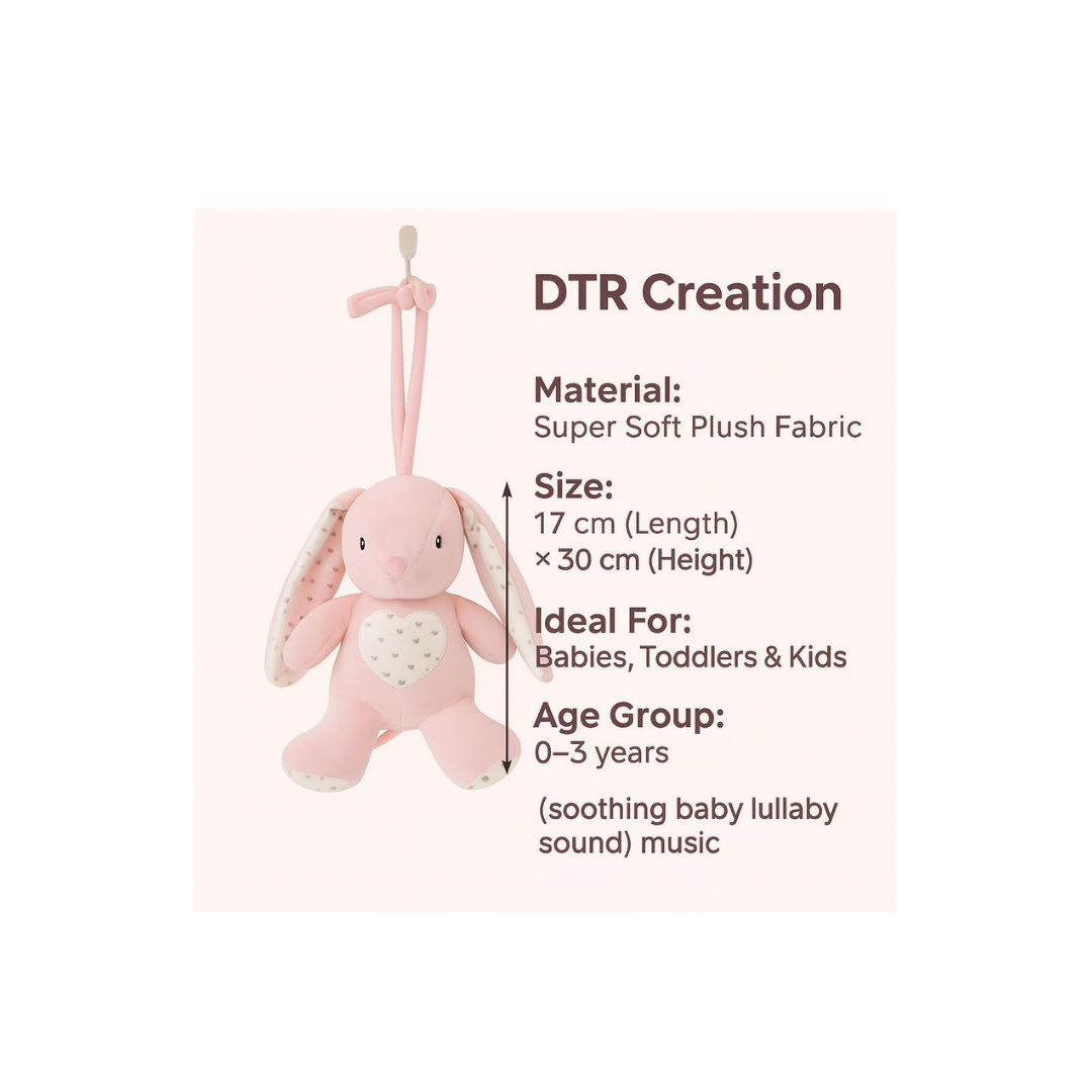 Little Baby LB Pulling Toy-3 Soothing Bunny Plush Toy with Lullaby Music for Babies 0 to 3 Years