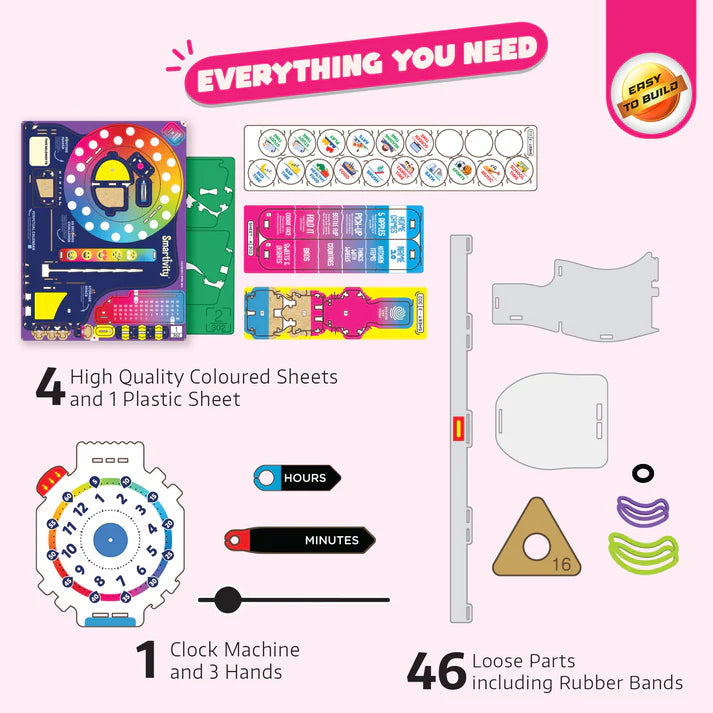 Smartivity DIY Interactive Clock with Stationary Organiser for Kids,Features an Infinity Calendar,Educational Toy (6-12 Years+)