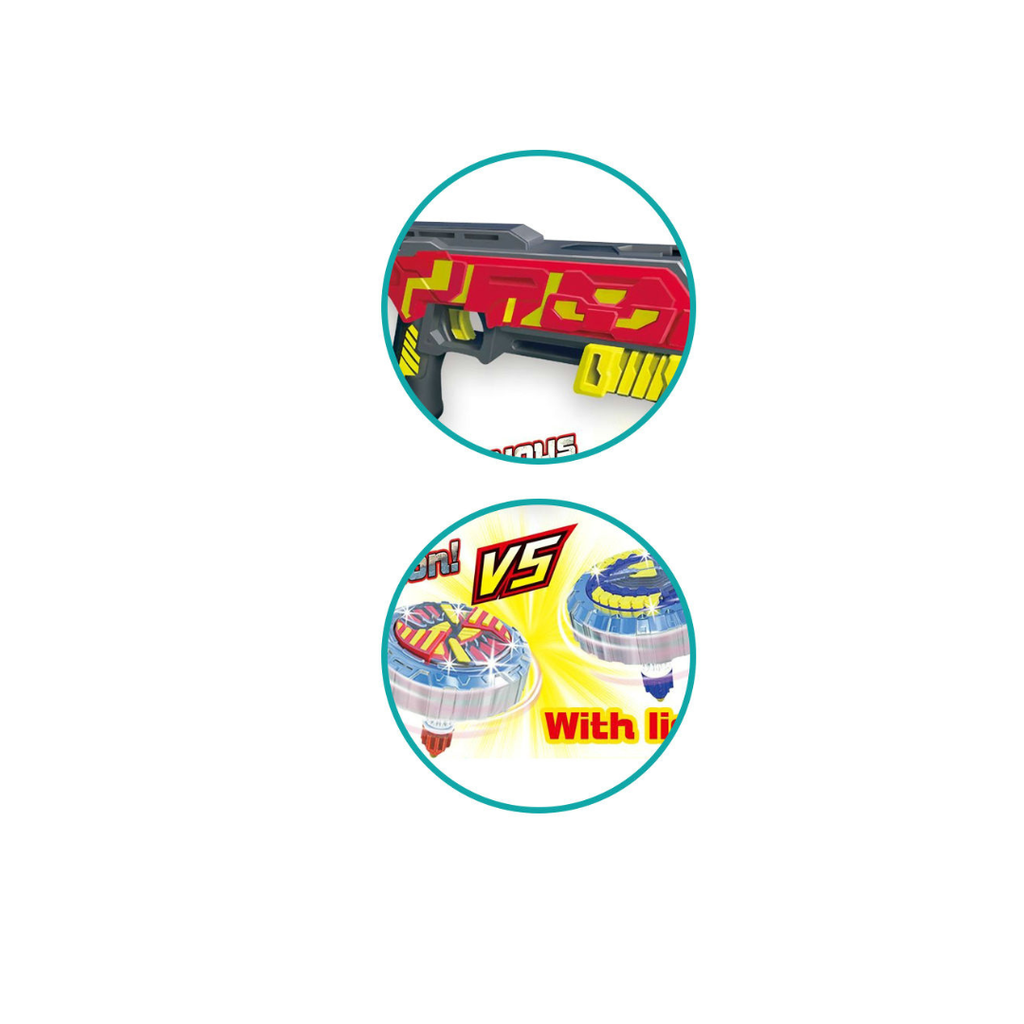 MM Toys LED Light-Up Spinning Top Launcher Gun Set 6-14 Years