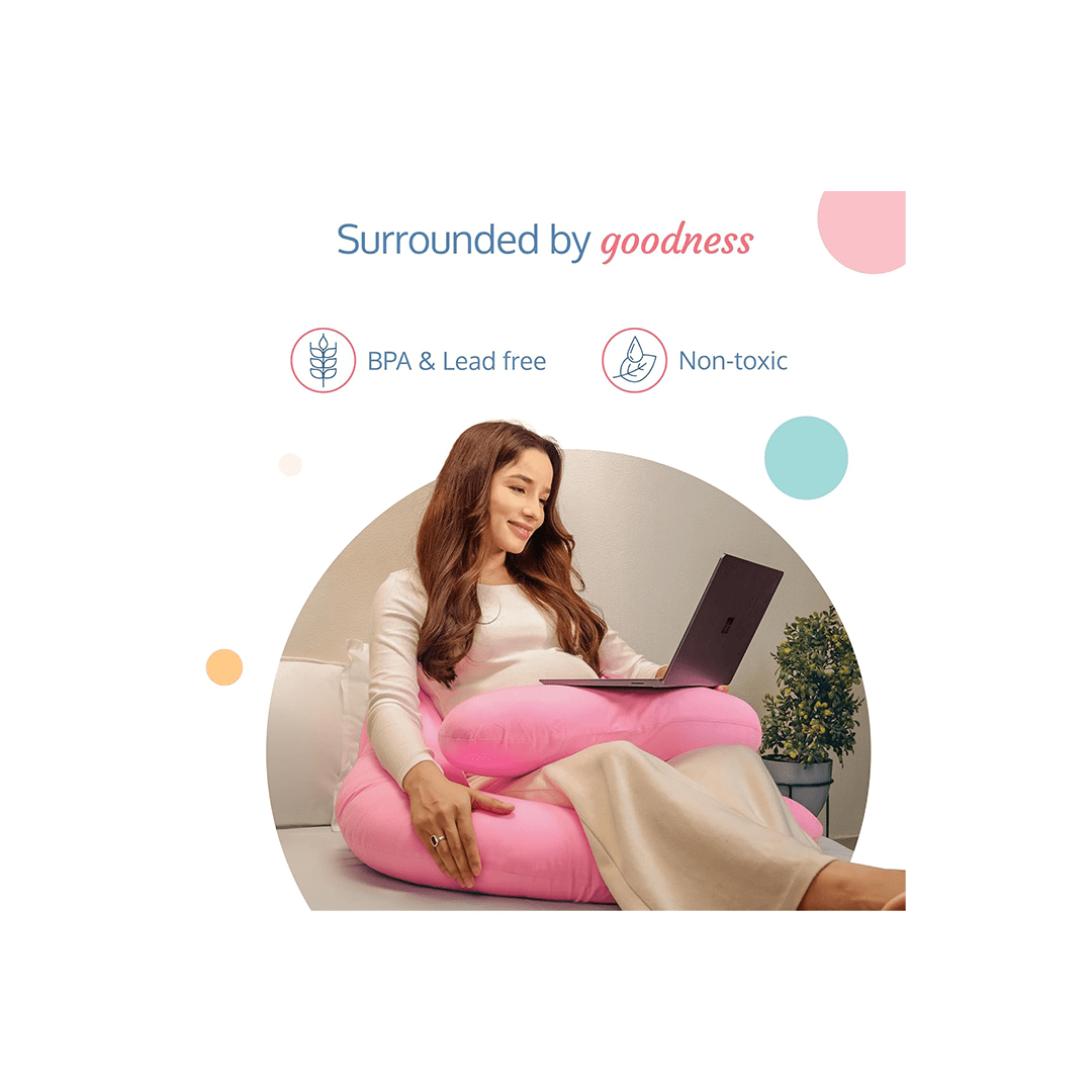 LuvLap Maternity Pillow for Pregnancy Sleeping, Maternity Pillow for Pregnant Women, C-Shaped Pillow, Full Body Pillow, Washable Cover, Ideal for Pregnant Women & Nursing Moms