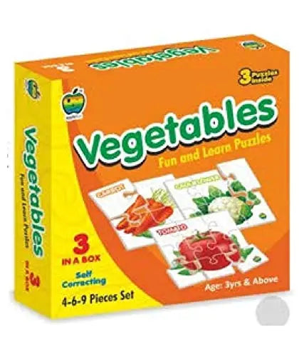 Vegetables Fun and Learn Puzzles Educational, Brain Development Puzzle Set For Kids (3 Years+)