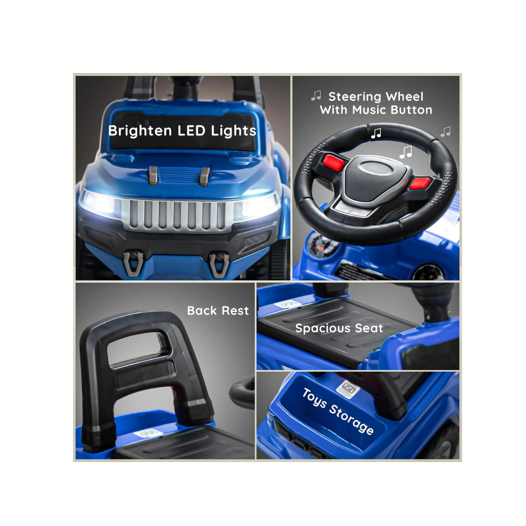 Baybee Speedy Baby Ride on Car for Kids, Push Ride on Toy With Led Light