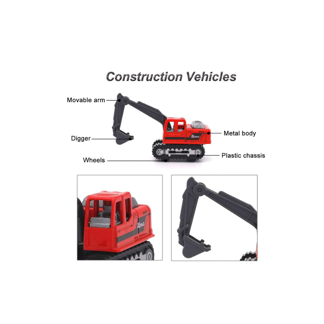 JB Excavator Die-Cast Construction Truck Toy (1:55 Scale)