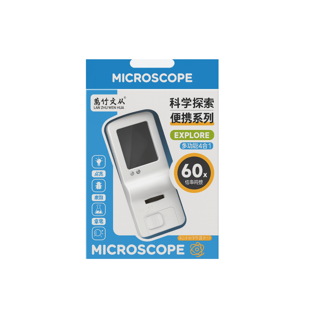 UB Collection Portable Handheld Digital Science Microscope with Integrated Viewing Screen, 60x Magnification & LED/UV Illumination (6+ Years)