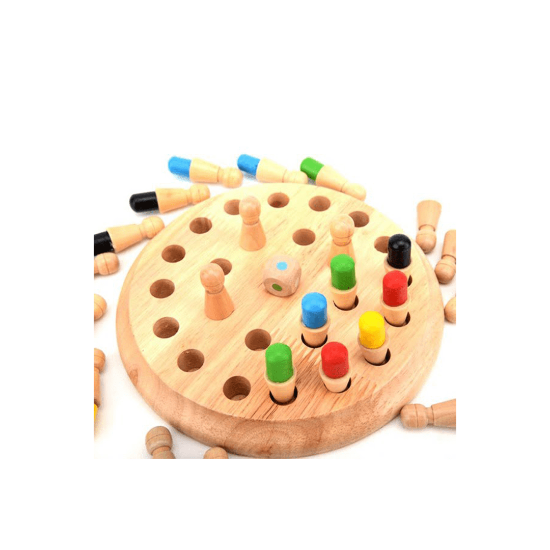 Extrokids Toys Extrokids Classic Wooden Color Memory Chess Intelligence Game Kids Toy Gift For Leisure Fun (4 -7 Years)