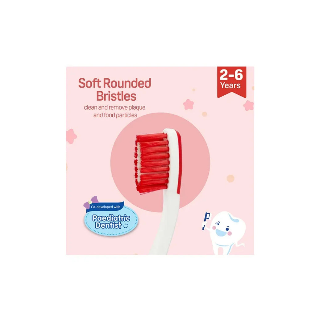 Pigeon Kids Toothbrush with free Tooothpaste, Soft Rounded Bristles Baby & Kids Toothbrush with Easy-Grip Handle, BPA-Free Child-Safe Material, Gentle Oral Care Toothbrush for Toddlers & Growing Kids (2 Years+)