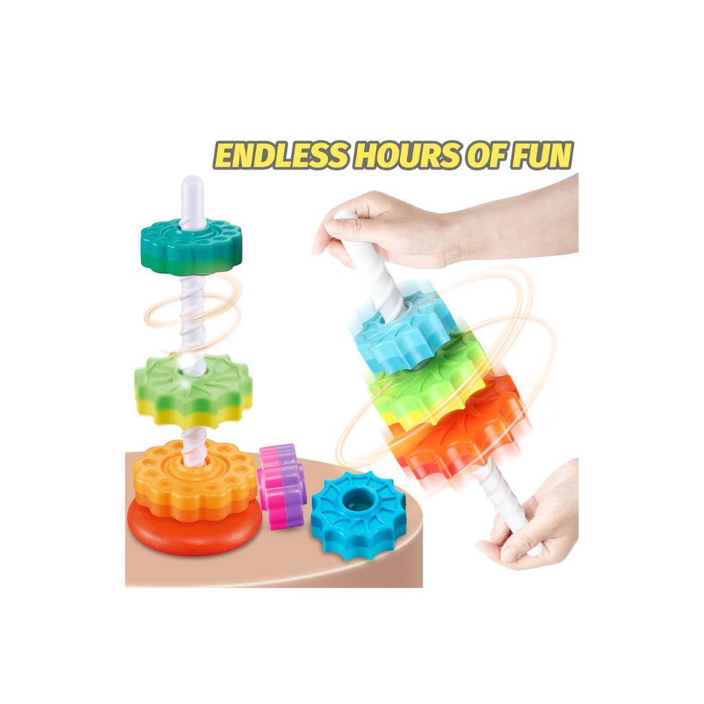 Spin Tower Stacking Toy – Colourful Ring Stacking Activity Toy