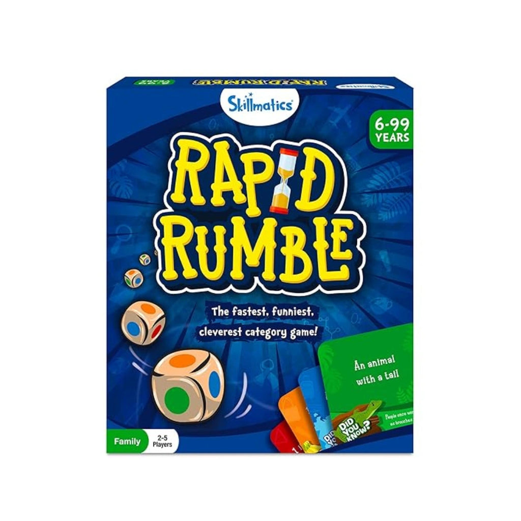 Skillmatics Rapid Rumble Fast Paced Board Game for Kids,Teens & Adults,Educational Toy,Quick-Thinking Card Game (6 Years+)