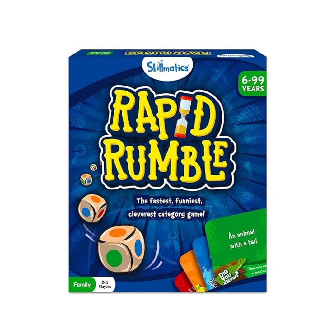 Skillmatics Rapid Rumble Fast Paced Board Game for Kids,Teens & Adults,Educational Toy,Quick-Thinking Card Game (6 Years+)