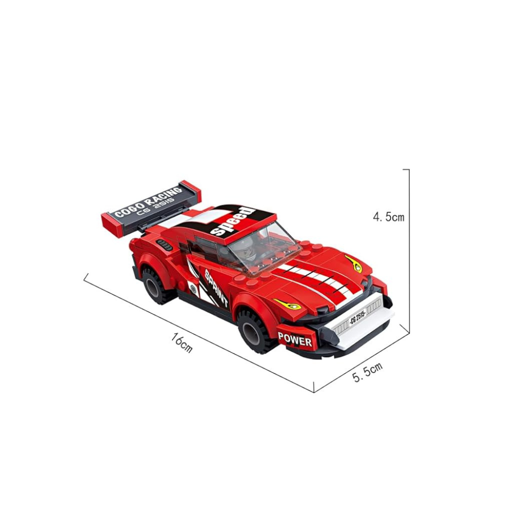 TY Cogo 195 Pcs Pullback Racing Car Diy Assembly Educational Kids Building Brick Block Toys For Kids-27