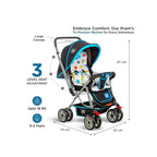 MeeMee Little Explorer Baby Stroller for 0-4 Years, Baby & Kids, 5 Point Safety Harness Pram