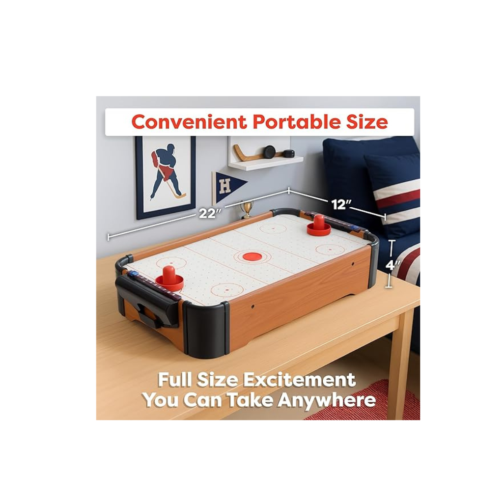 JB Impex Table Air Hockey Game Toy with 2 Pushers and Pucks for Kids Age 6 Years+