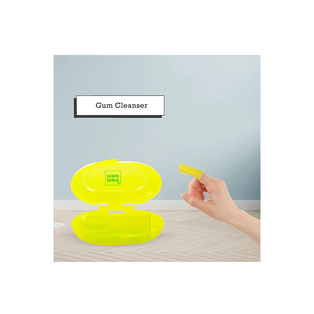 Mee Mee Baby Care Mee Mee Unique Finger Brush & Gum Tongue Cleaner Set with Wider Bristles & Regular Bristles ( 9 Months+ )