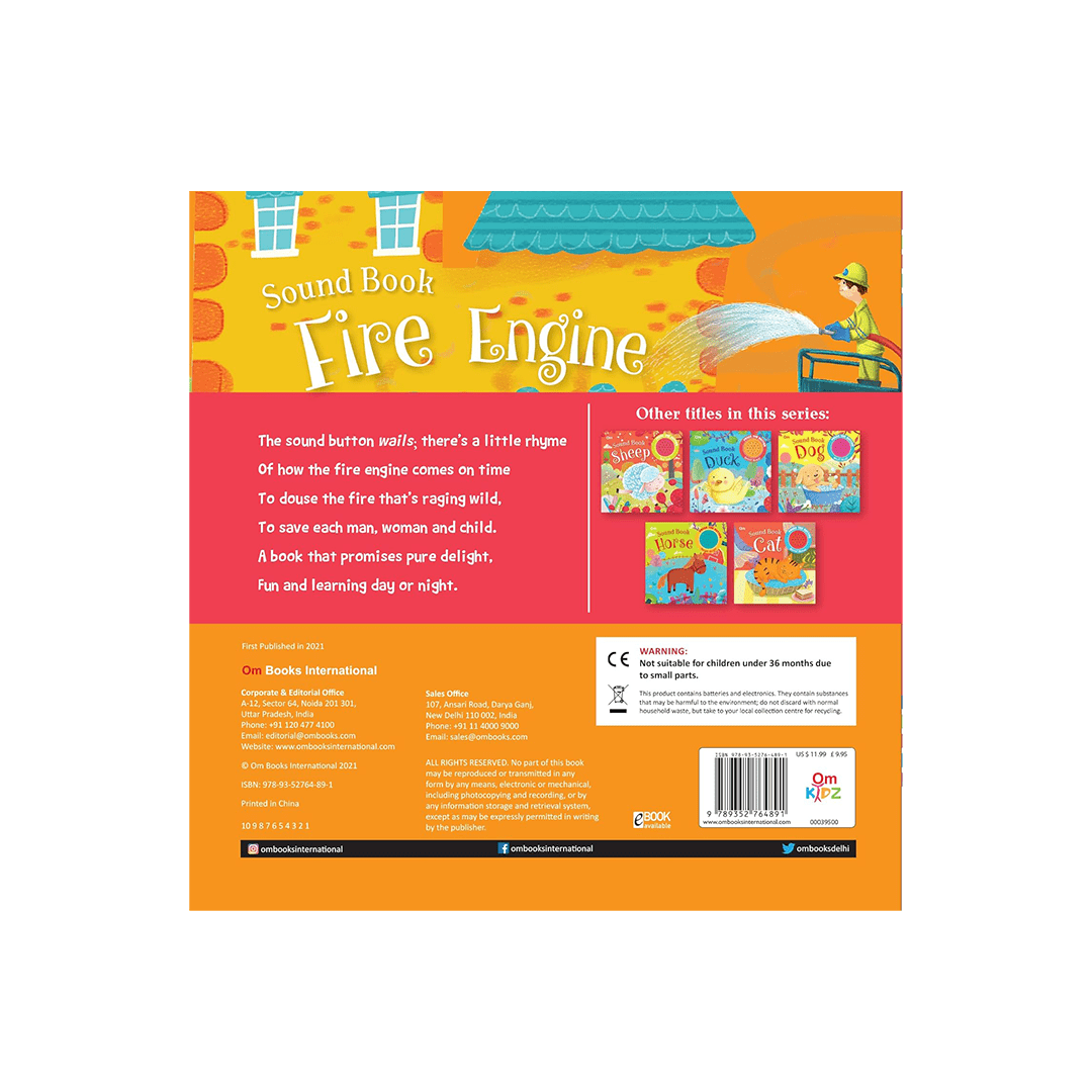 Om Books International Books Om Books Sound Book Fire Engine (Board Book For Children) (1-3 Years)