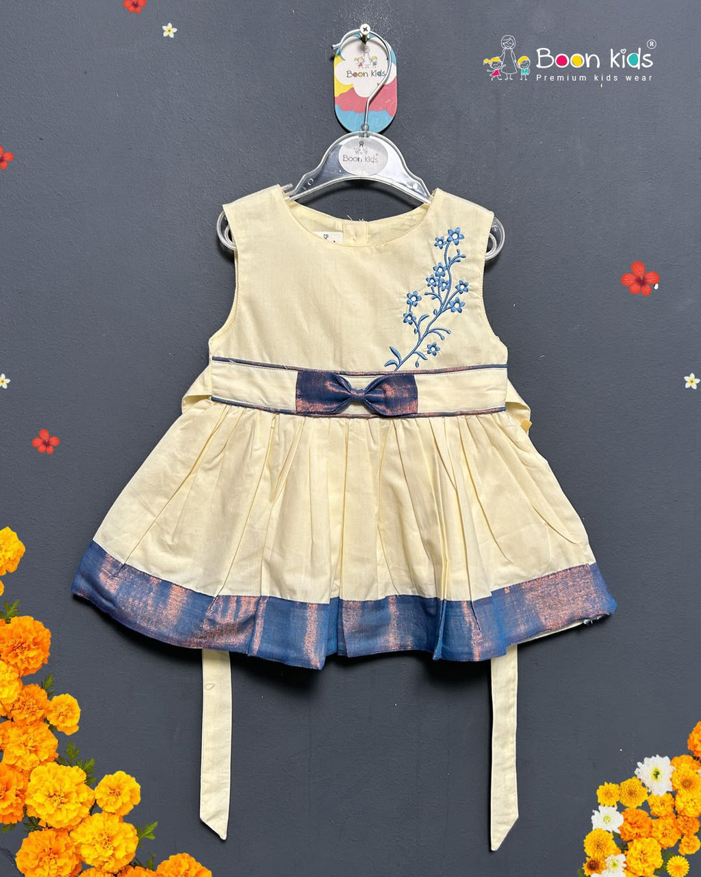 Boon Kids Girls Floral Embroidered Festive Dress For Kids