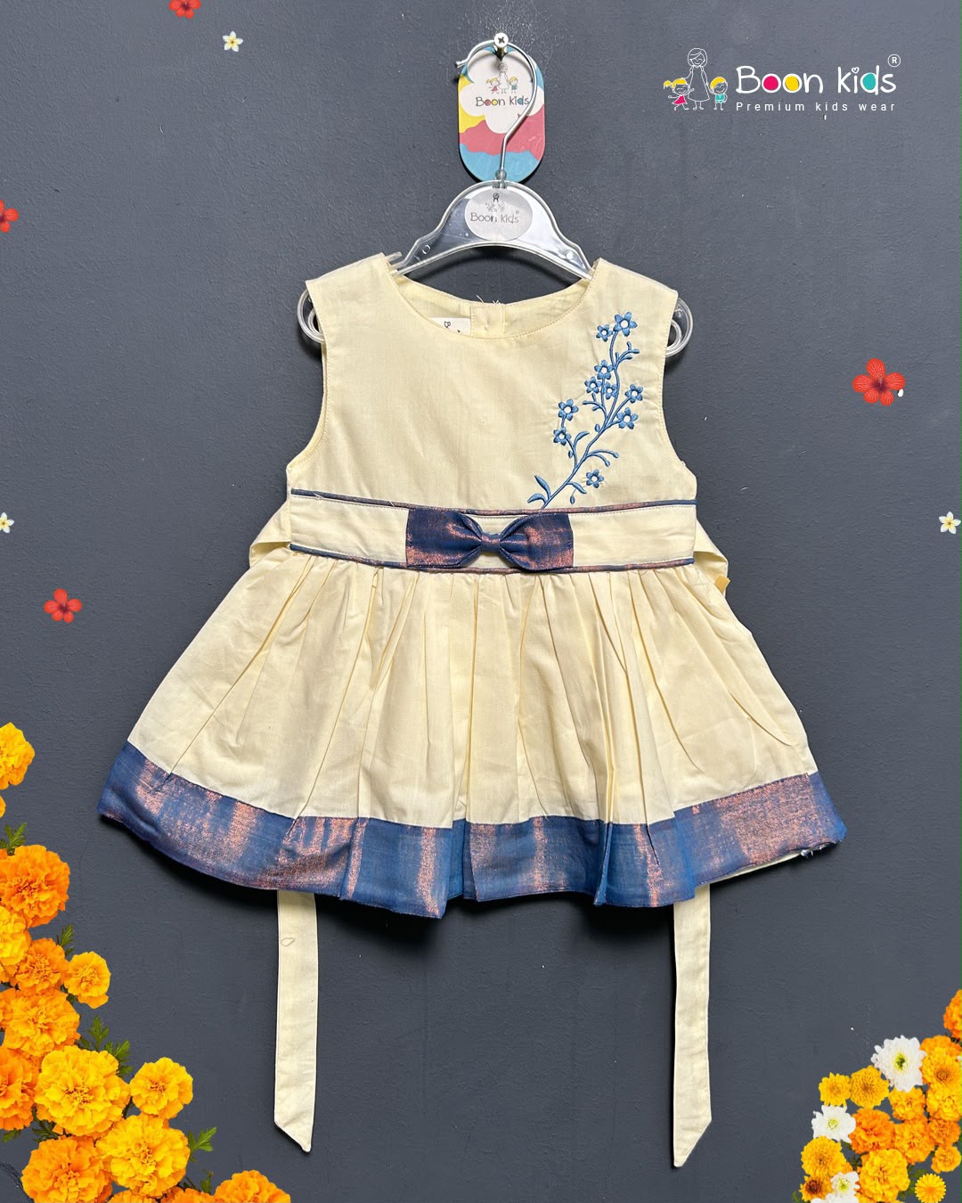 Boon Kids Girls Floral Embroidered Festive Dress For Kids