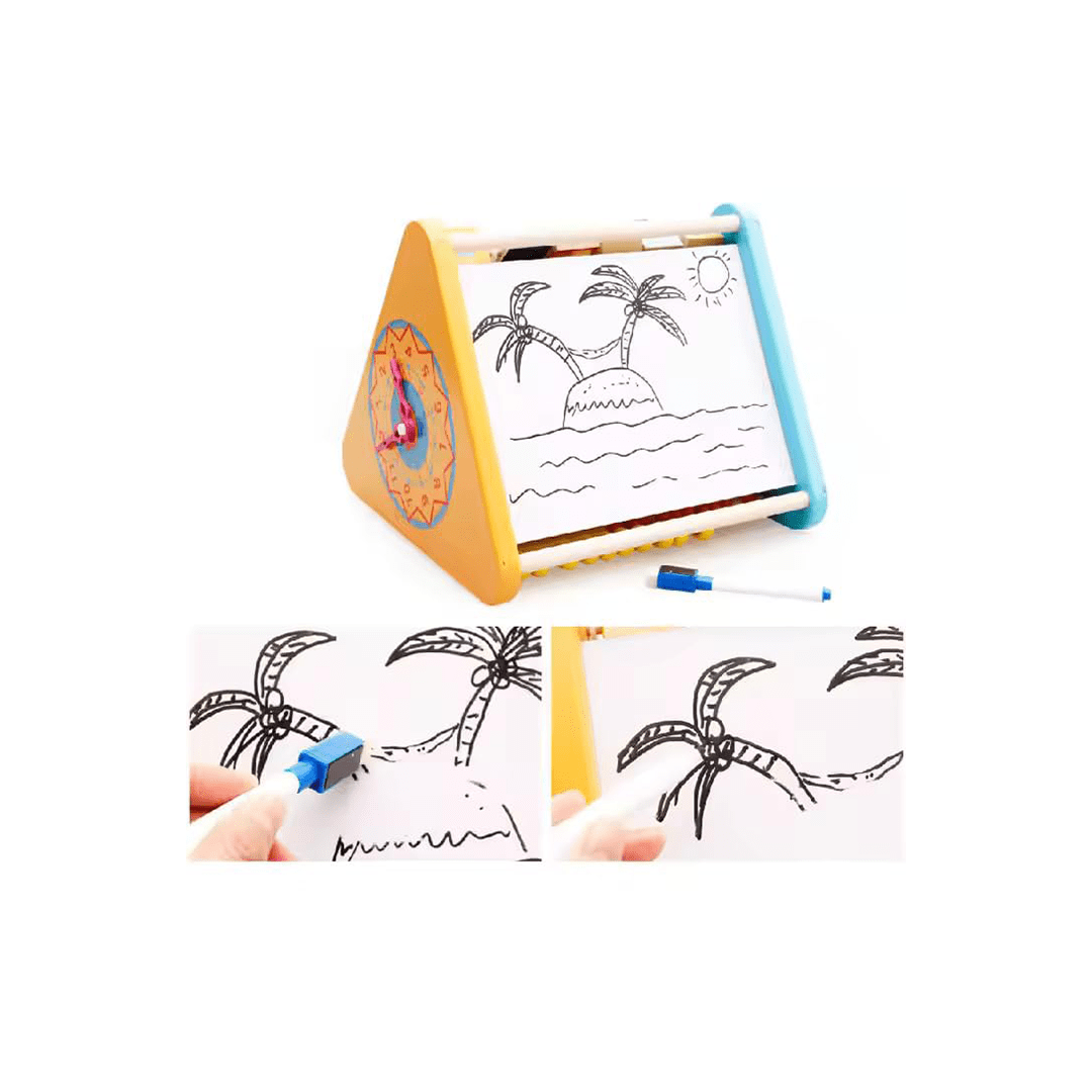 GD Toys Toys GD Toys 5 in 1 Wooden Activity Centre Triangle Alphabet Learning Toy for Toddlers ,ABC Flip Board with Letters, Numbers & Animals, Montessori Sensory Toy For Kids(1 Year+)