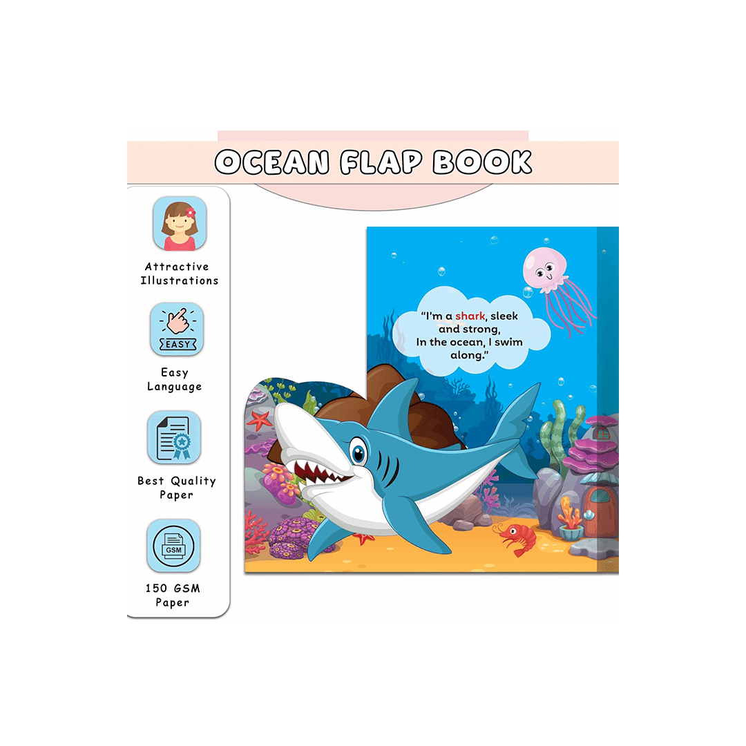 Gowoo Books Gowoo Under the Ocean Flap Book: Flap Book for Children, Colorful Underwater, Early Learning Adventure, learning book for kids for Ages 3-12