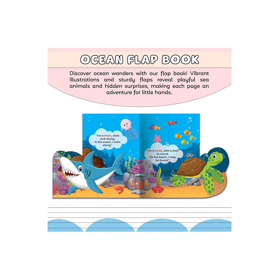 Gowoo Books Gowoo Under the Ocean Flap Book: Flap Book for Children, Colorful Underwater, Early Learning Adventure, learning book for kids for Ages 3-12