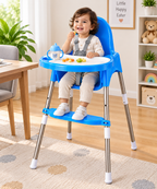 Star Baby High Chair with Tray & Footrest For New Born Babies Safety (6 Months-3 Years) Color as Per Available