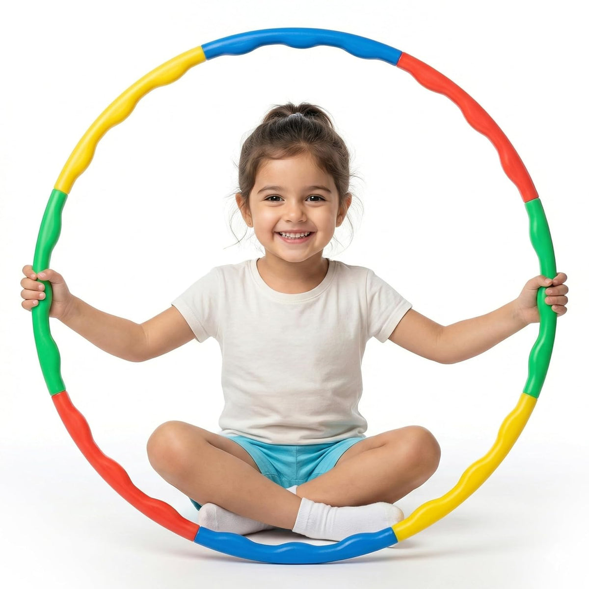 Kids Adjustable Hula Hoop for Kids & Adults Interlocking Ring for Fitness, Balance & Coordination | Fun Exercise Toy, Indoor & Outdoor Play - Multicolor
