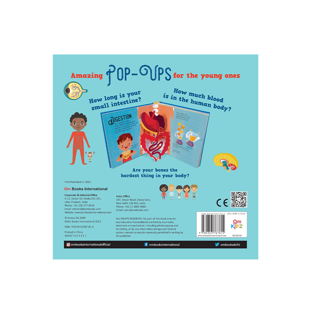 Om Books International Books Om Books Pop-Up Human Body: Amazing 10 Pop-Ups For The Young Ones – Pop Up Board Book For Children – Children Age 3 – 5 Years (3D Pop-Up Book)