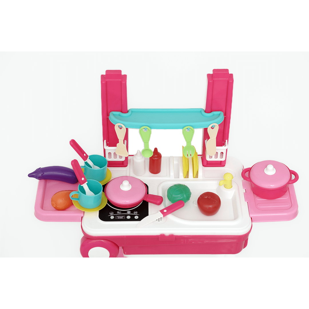 Baan Toys Toys Baan Toys 2 in 1 Little Chef Trolley Kitchen Set with Music & Light (3 Years+)