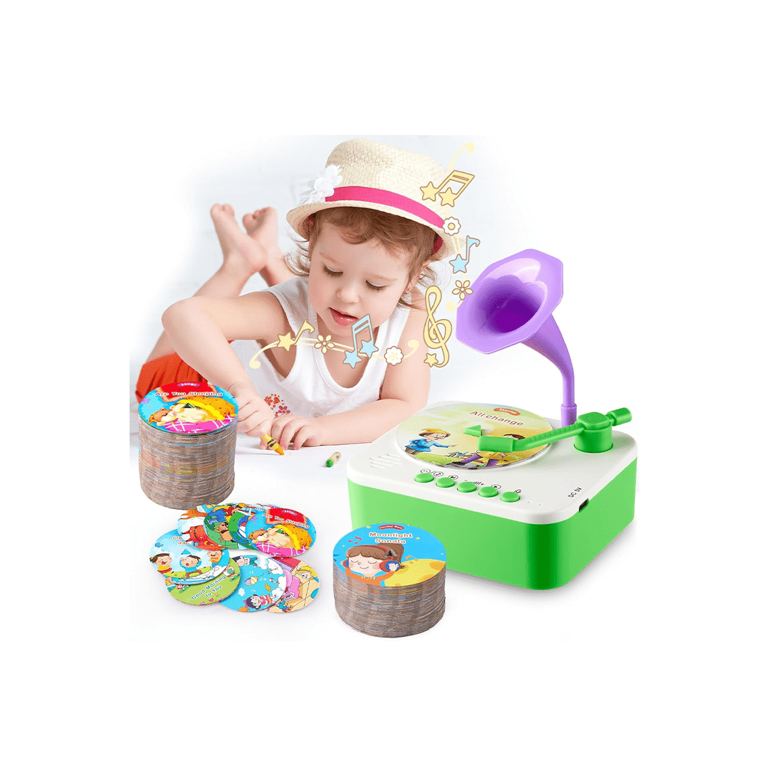 The Magic Lamps Toys The Magic Lamps Kids Gramophone With 95 Cards, Children's Phonograph Story Music Player (2 Years+)