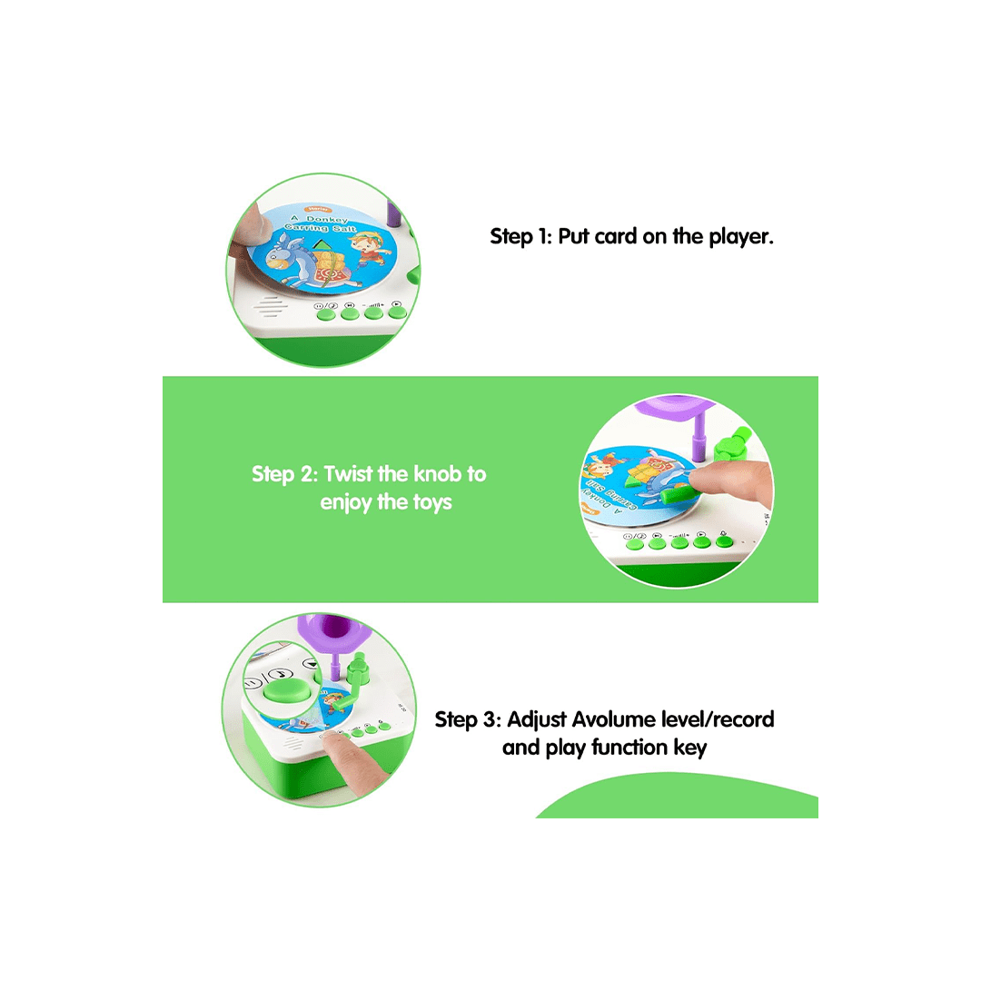 The Magic Lamps Toys The Magic Lamps Kids Gramophone With 95 Cards, Children's Phonograph Story Music Player (2 Years+)