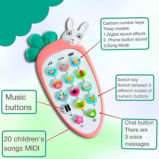 MM Toys Kids Musical Toy Smartphone – Light & Sound Phone Toy for Toddlers | Fun Learning Mobile Toy Gift for Boys & Girls