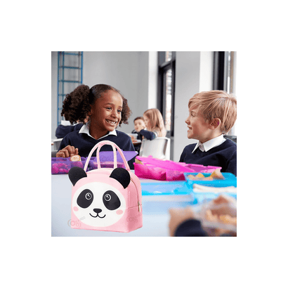 Incy Wincy Toys Incy Wincy Insulated Lunch Bag for Kids Children Waterproof Big Size Thermal Aluminium Foil Insulation Lunch Box Bag for Hot Food to School Work Travel Pink Colour, Panda Design)