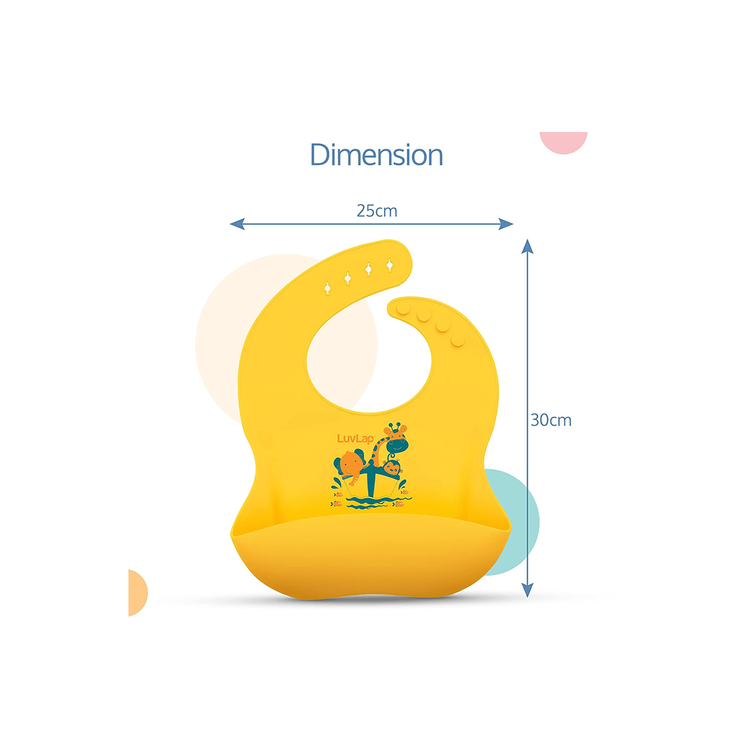 LuvLap Other Gears LuvLap Soft Silicone Baby Bib – Waterproof, Adjustable & Easy to Clean for Mess-Free Feeding Pack of 2 For Kids